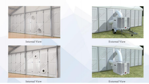 Nouvelle construction métallique emballée industrielle de climatiseur de tente pleine pour le refroidissement extérieur d'événement